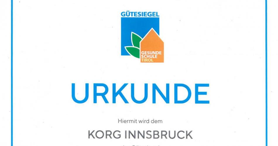 Urkunde Gesunde Schule